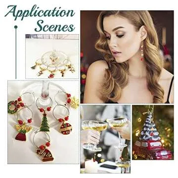 UNICRAFTALE 100pcs Golden Wine Glass Charm Rings for DIY