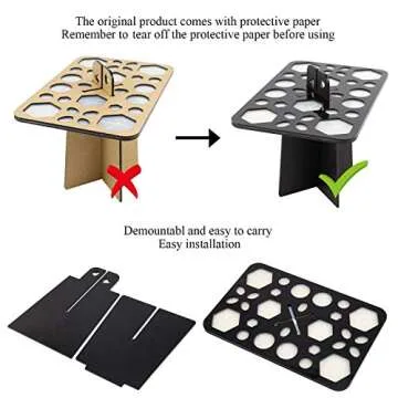 BEAKEY Makeup Brush Drying Rack & Makeup Brush Cleaner Egg, 28 Holes Makeup Brush Holder, Silicone Brush Cleaner - Black & Red