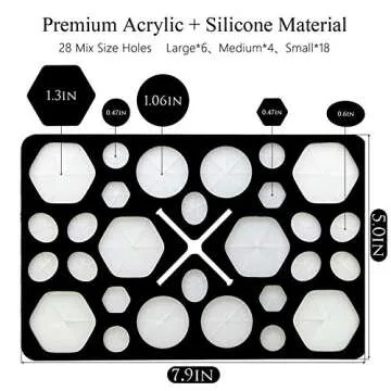 BEAKEY Makeup Brush Drying Rack & Makeup Brush Cleaner Egg, 28 Holes Makeup Brush Holder, Silicone Brush Cleaner - Black & Red