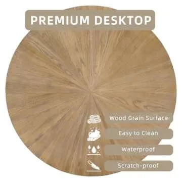 LEEMTORIG Elegant Round Coffee Table with Storage