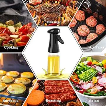 Oil Sprayer for Cooking - 210ml Dispenser Mister Bottle