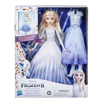 Disney Frozen 2 Elsa's Transformation Fashion Doll with 2 Outfits and 2 Hair Styles, Toy Inspired 2
