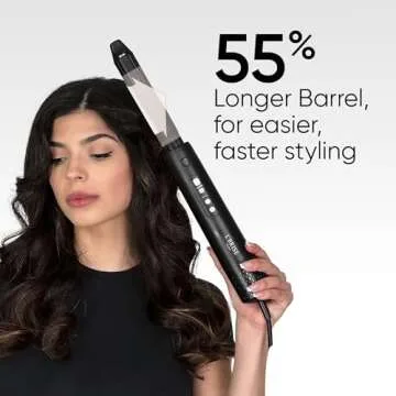 L’Brise Paris Air Wrap Hair Styler, 1.25 Inch, Hair Dryer, Curling Iron, & Hair Straightener in 1 Hair Styling Tool Without Heat Damage, Coanda Titanium Technology, 5 Attachments, Long Thick Barrel