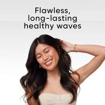 L’Brise Paris Air Wrap Hair Styler, 1.25 Inch, Hair Dryer, Curling Iron, & Hair Straightener in 1 Hair Styling Tool Without Heat Damage, Coanda Titanium Technology, 5 Attachments, Long Thick Barrel