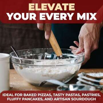 ORBLUE Premium Danish Dough Whisk - Dutch Whisk with Stainless Steel Ring - Danish Whisk for Bread, Pastry or Pizza Dough, 13-inch 2-PACK