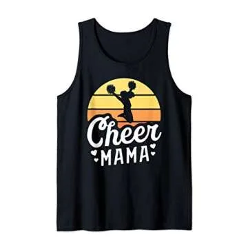 Retro Cheer Mama Shirt Cheerleader Mom Gifts Cheer Mom Tank Top