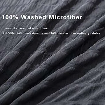 AveLom Seersucker Duvet Cover Set King Size Soft Microfiber