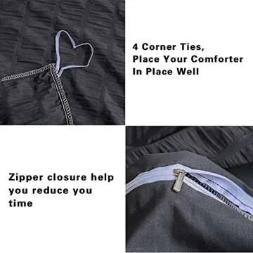 AveLom Seersucker Duvet Cover Set King Size Soft Microfiber