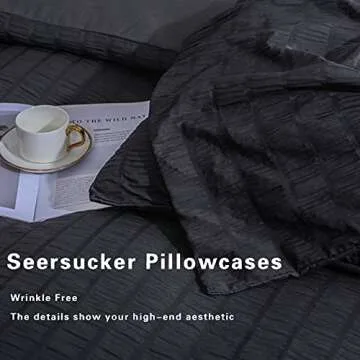 AveLom Seersucker Duvet Cover Set King Size Soft Microfiber