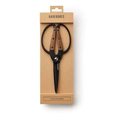 Barebones Garden Scissors - Walnut Plant Scissors - Garden Supplies and Indoor Plant Accessories - Plant Shears with Wide Handles - Comfortable Fit Hand Pruners (Large)