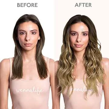 WENNALIFE Seamless Clip In Hair Extensions Human Hair, 24 Inch 160g 7pcs Ombre Walnut Brown to Ash Brown and Bleach Blonde Hair Extensions Invisible PU Weft Natural Clip In Real Human Hair Extensions