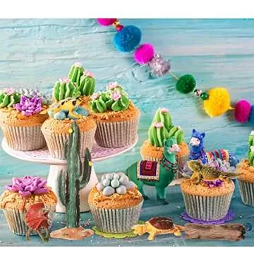 Sratte 26 Pcs Desert Animals Figures Diorama Kit, Reptiles Toys Lizard Snake Cactus Model Toys Desert Project Diorama Supplies for Back to School Gift Educational Learning Birthday Gift