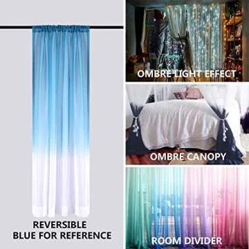 KOUFALL Ombre Grey Window Curtains Set for Living Room