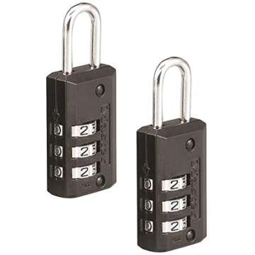 Master Lock Black Set Your Own Combination Luggage Lock, Custom Combo Suitcase Padlock for Travel Ba...
