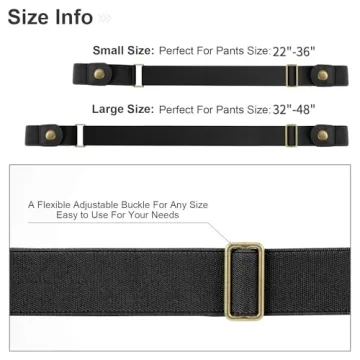 WHIPPY No Buckle Stretch Women Belt Set for 22-36 Inches