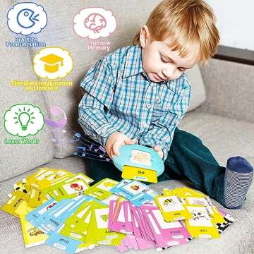 Talking Flash Cards for Toddlers 1 2 3 4 5 Years, 224 Sight Words, Autism Sensory Toys for Autistic Children,Learning Montessori Toys, Educational Preschool Gifts for Kids Ages 2-4
