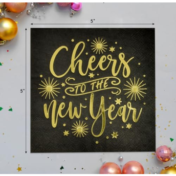 100 Count Cheers To The New Year Cocktail Napkins