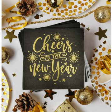 100 Count Cheers To The New Year Cocktail Napkins