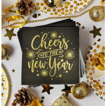 100 Count Cheers To The New Year Cocktail Napkins