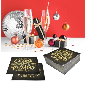 100 Count Cheers To The New Year Cocktail Napkins