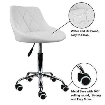 KKTONER Height Adjustable Swivel Chair for Office & Home