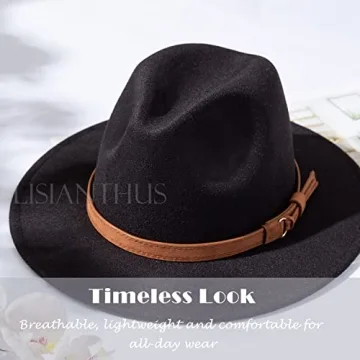 Lisianthus Vintage Wide Brim Fedora Hat - Stylish Comfort