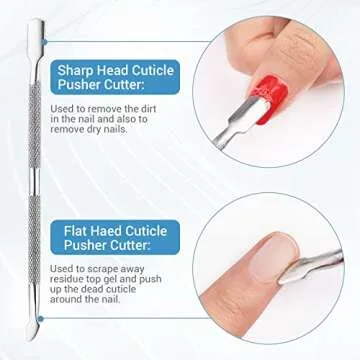 Cuticle Trimmer Cuticle Pusher, Cuticle Remover Cuticle Nippers Professional Stainless Steel Cuticle Pusher and Cutter Clippers Durable Pedicure Manicure Tools for Fingernails and Toenails AZUREBEAUTY