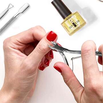 Cuticle Trimmer Cuticle Pusher, Cuticle Remover Cuticle Nippers Professional Stainless Steel Cuticle Pusher and Cutter Clippers Durable Pedicure Manicure Tools for Fingernails and Toenails AZUREBEAUTY