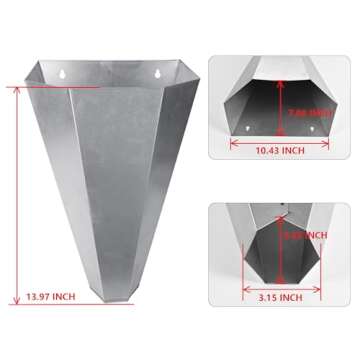 Holdly Medium Size Chicken Cone Galvanized Steel Poultry Restraining Cone for Chicken,for Large Laye...