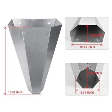 Holdly Medium Size Chicken Cone Galvanized Steel Poultry Restraining Cone for Chicken,for Large Laye...