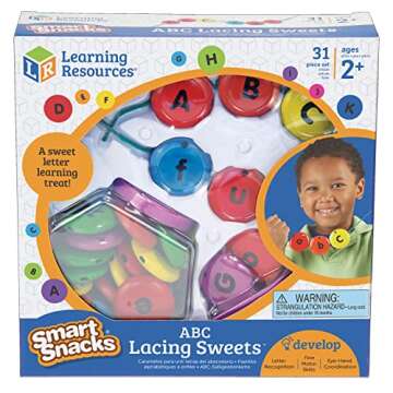 Learning Resources Smart Snacks ABC Lacing Sweets, Fine Motor Toy, 31 Pieces, Ages 2+