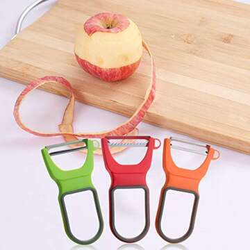 3-Pack Vegetable Peeler Carbon Steel Blade, Melon Planer and Vegetable planer, Fruit Potato Vegetable Shredder,Kitchen utility gadgets, Red/Green/Yellow