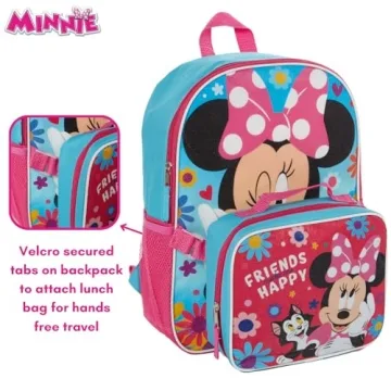 Disney Minnie Mouse Backpack & Insulated Lunch Bag Set