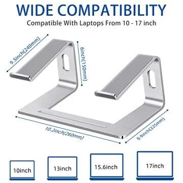 Svarog Laptop Stand, Detachable Computer Stand, Ergonomic Aluminum Laptop Stand for Desk, Laptop Riser Notebook Holder Compatible with MacBook Pro Air, Lenovo, HP, Dell, More 10-17" Laptops (Sliver)
