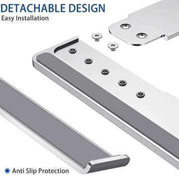 Svarog Laptop Stand, Detachable Computer Stand, Ergonomic Aluminum Laptop Stand for Desk, Laptop Riser Notebook Holder Compatible with MacBook Pro Air, Lenovo, HP, Dell, More 10-17" Laptops (Sliver)