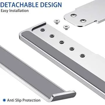 Svarog Laptop Stand, Detachable Computer Stand, Ergonomic Aluminum Laptop Stand for Desk, Laptop Riser Notebook Holder Compatible with MacBook Pro Air, Lenovo, HP, Dell, More 10-17" Laptops (Sliver)