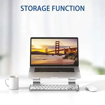 Svarog Laptop Stand, Detachable Computer Stand, Ergonomic Aluminum Laptop Stand for Desk, Laptop Riser Notebook Holder Compatible with MacBook Pro Air, Lenovo, HP, Dell, More 10-17" Laptops (Sliver)