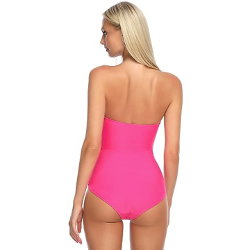 Relleciga Women's Tummy Control Neon Rose Swimwear
