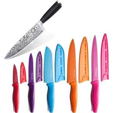 10-Piece MICHELANGELO Kitchen Knife Set with Chef's Knife