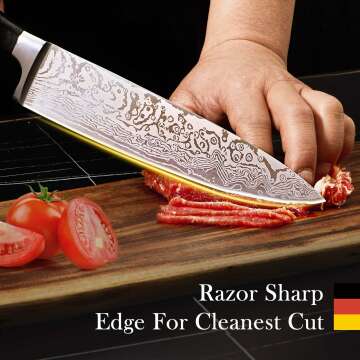 10-Piece MICHELANGELO Kitchen Knife Set with Chef's Knife