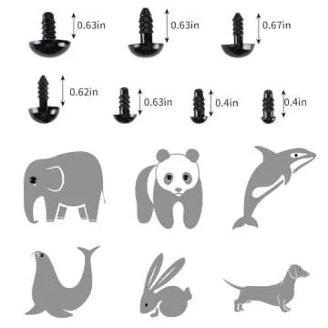 OUTUXED 520pcs Plastic Safety Eyes and Noses for Crafts