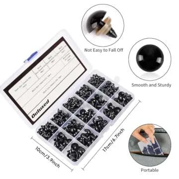 OUTUXED 520pcs Plastic Safety Eyes and Noses for Crafts