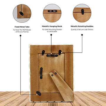 Handicrafts Home Checked Pattern Picture Photo Frame Handmade Naturals Bone Frames For Photo Frames - 4x6 inch Grey & White