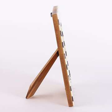 Handicrafts Home Checked Pattern Picture Photo Frame Handmade Naturals Bone Frames For Photo Frames - 4x6 inch Grey & White