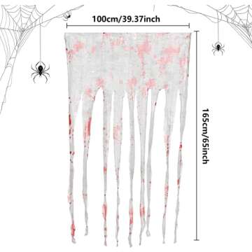 Sfcddtlg 4 Pcs Halloween Doorway Curtain- 65 x 39 Inch Decorations Door Curtain with Bloody Prints- ...