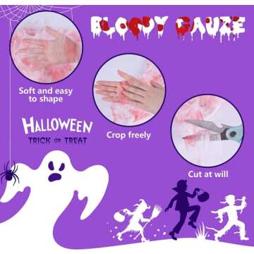 Sfcddtlg 4 Pcs Halloween Doorway Curtain- 65 x 39 Inch Decorations Door Curtain with Bloody Prints- Bloody Creepy Cloth for Halloween Party Haunted House Entrance Decoration