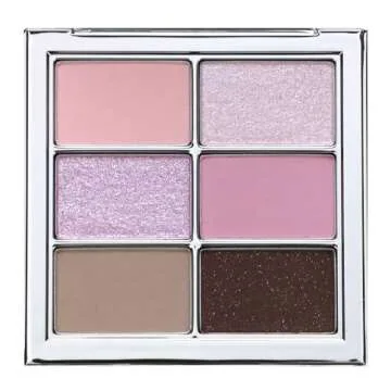Amuse Eye Vegan Sheer Palette 6 Colors Eyeshadow Matt Shimmery Sheer Glitter Shades K-Beauty Natural Makeup (04 SHEER LAVENDER)