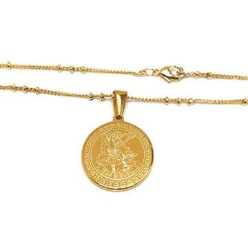 Saint Michael Archangel Necklace - 18K Gold Plated Pendant