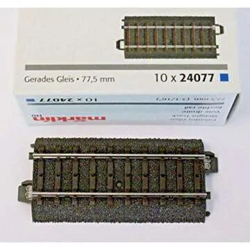 Enhance Your Model Train with MARKLIN HO STRAIGHTS 3-3/64" C Tracks 24077 (Box of 10)