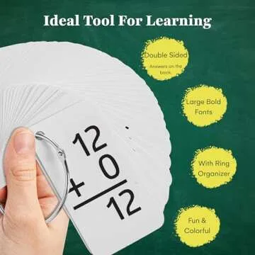 Star Right Education Addition Flash Cards, 0-12 (All Facts, 169 Cards) with 2 Rings - Addition Flashcards